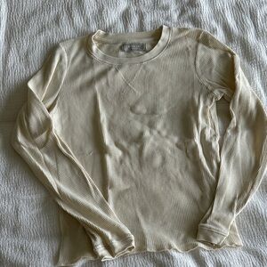 Everlane Off-White Waffle Knit Top